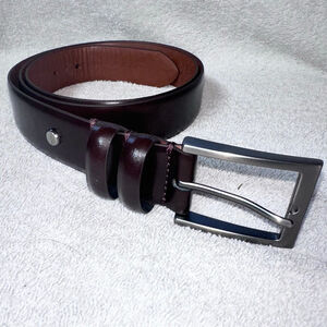EUC Men’s Size 40/100 Boconi Nashville Genuine Leather Dress Belt Dark Brown